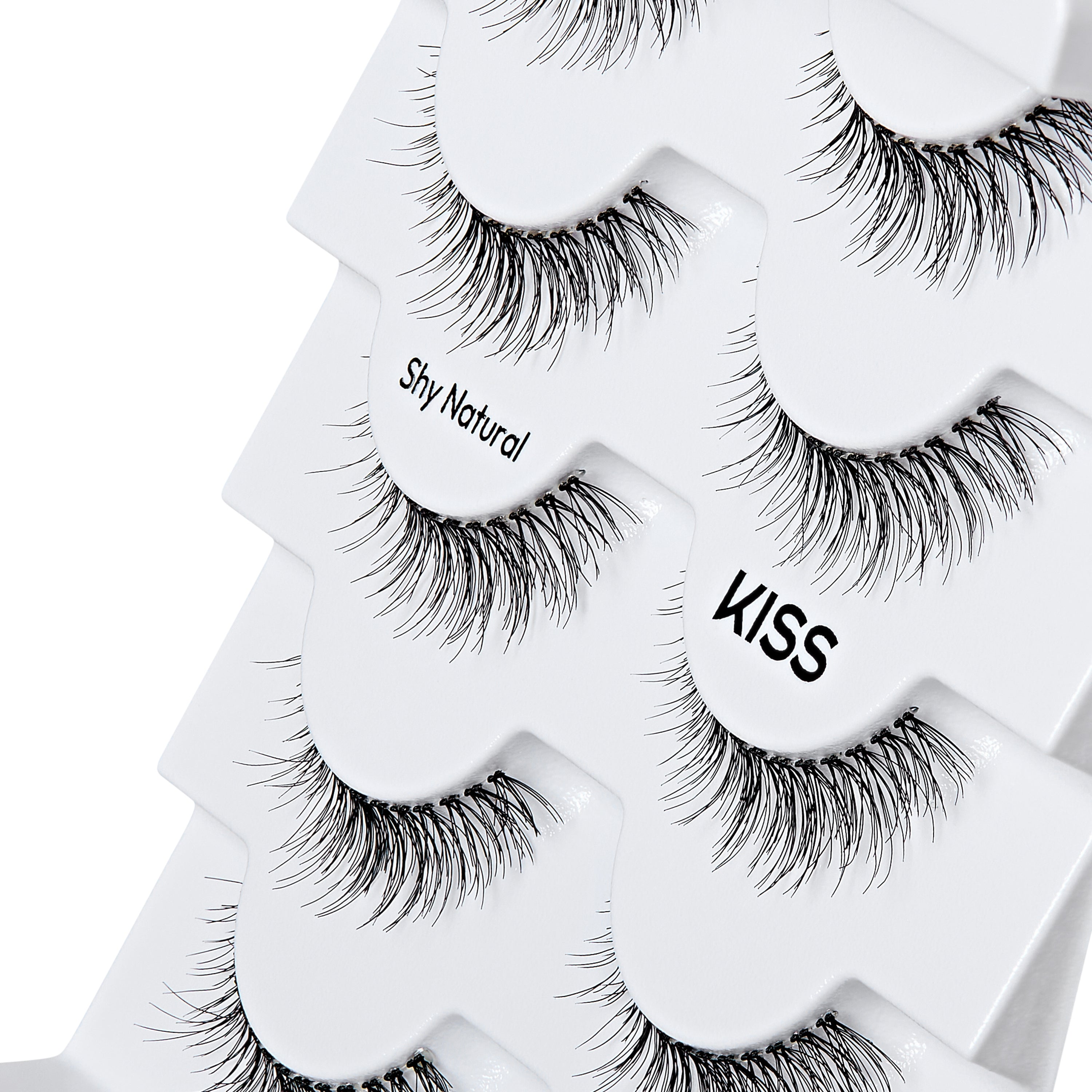 KISS So Natural Künstliche Wimpern, „Shy Natural“, 8mm-10mm, Natürliches Volumen, 5 Paar