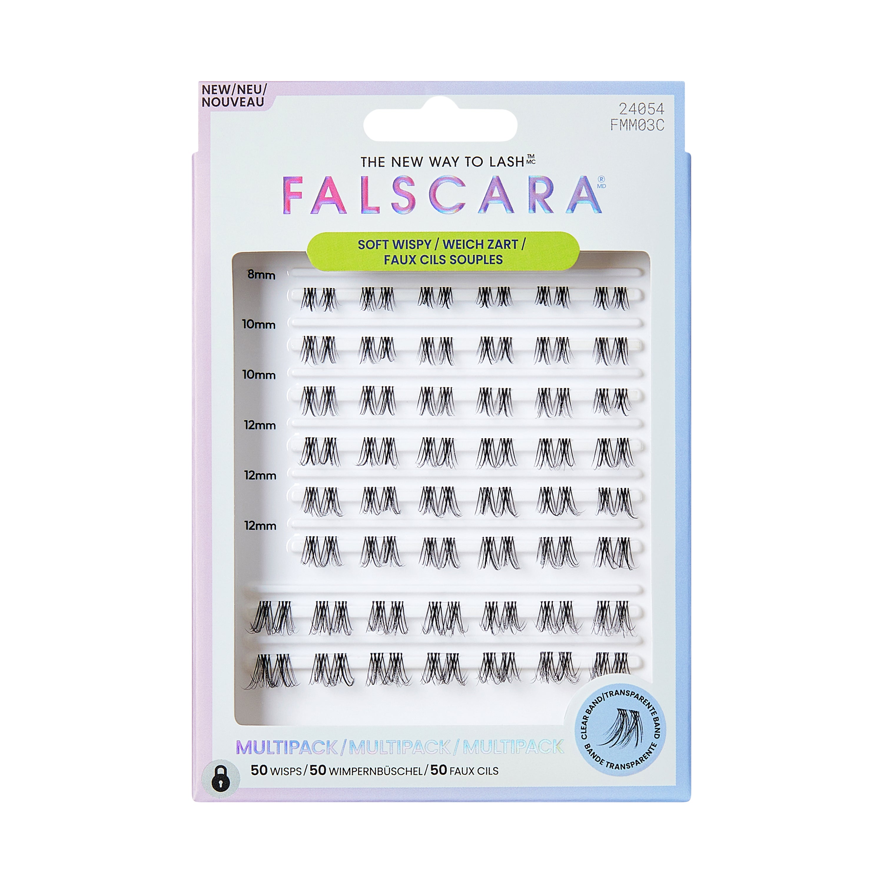 KISS FALSCARA Multipack False Eyelashes Lash Extensions, Soft Wispy, 50 Lash Clusters