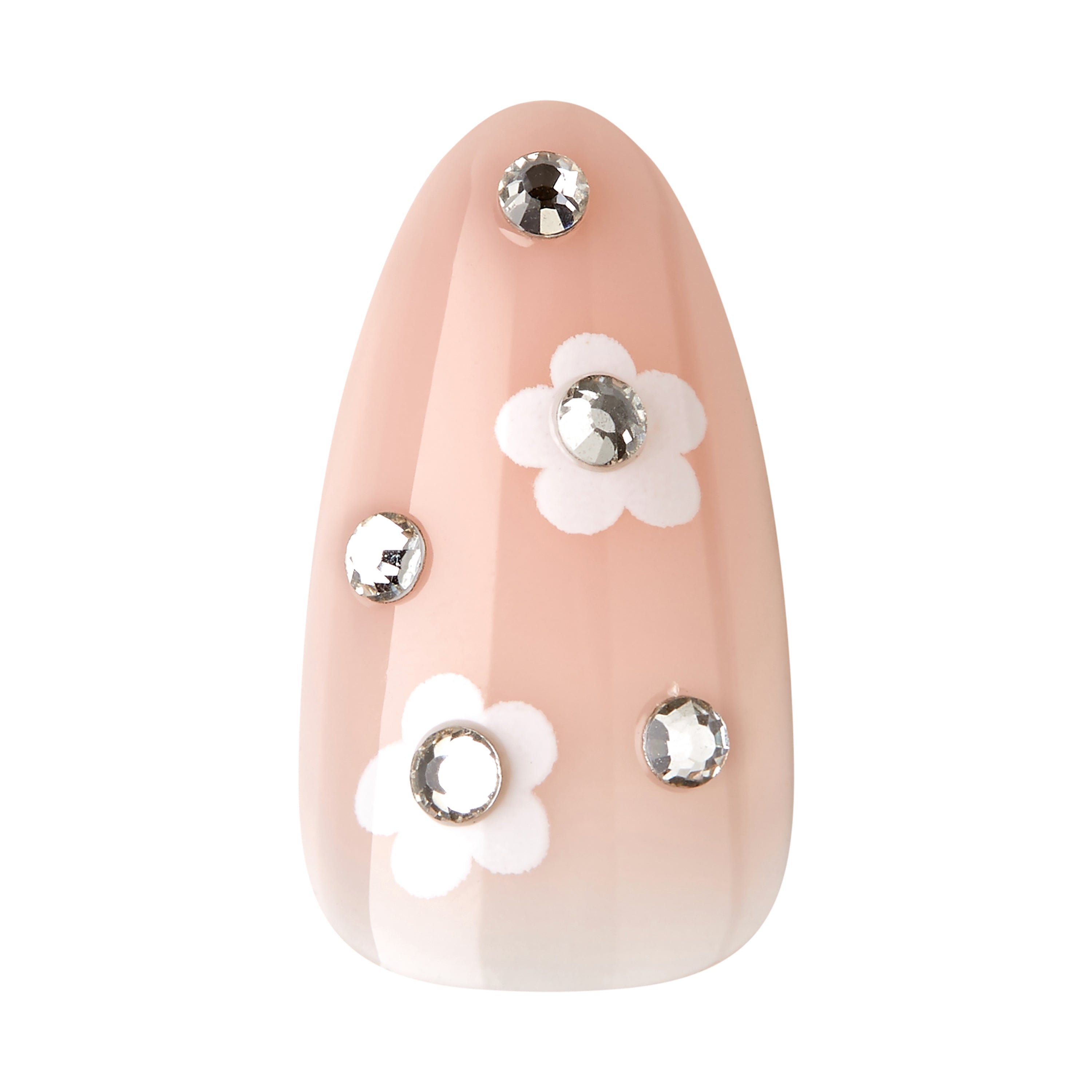 KISS Premium Classy Press On Nails, Pink & White, Medium Length, Almond Shape, 30 Ct.