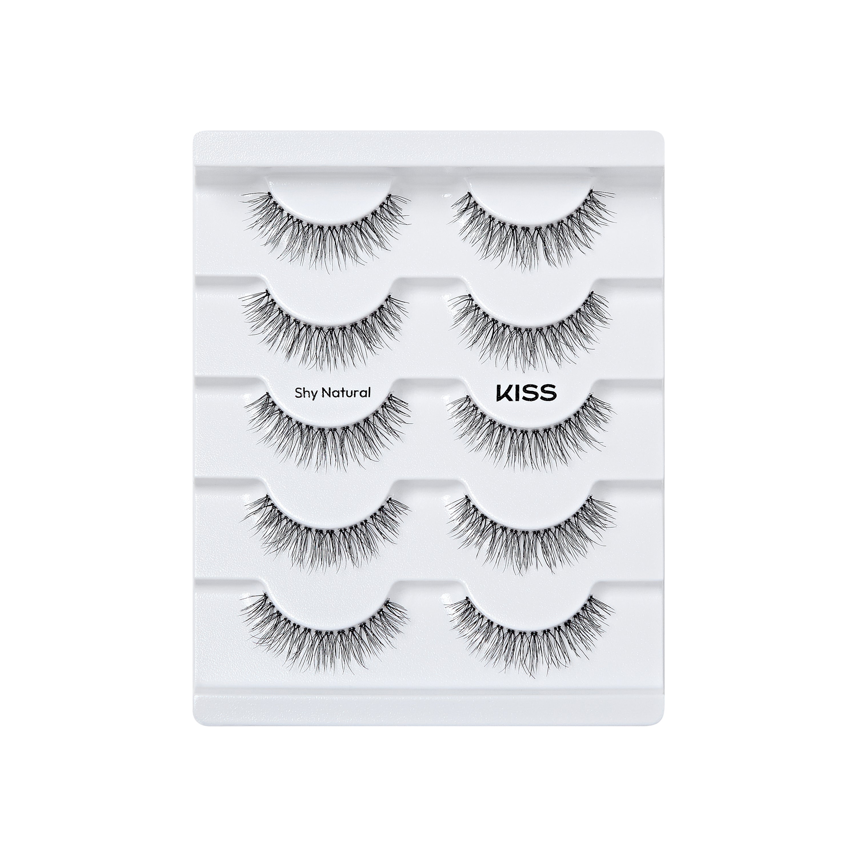 KISS So Natural Künstliche Wimpern, „Shy Natural“, 8mm-10mm, Natürliches Volumen, 5 Paar