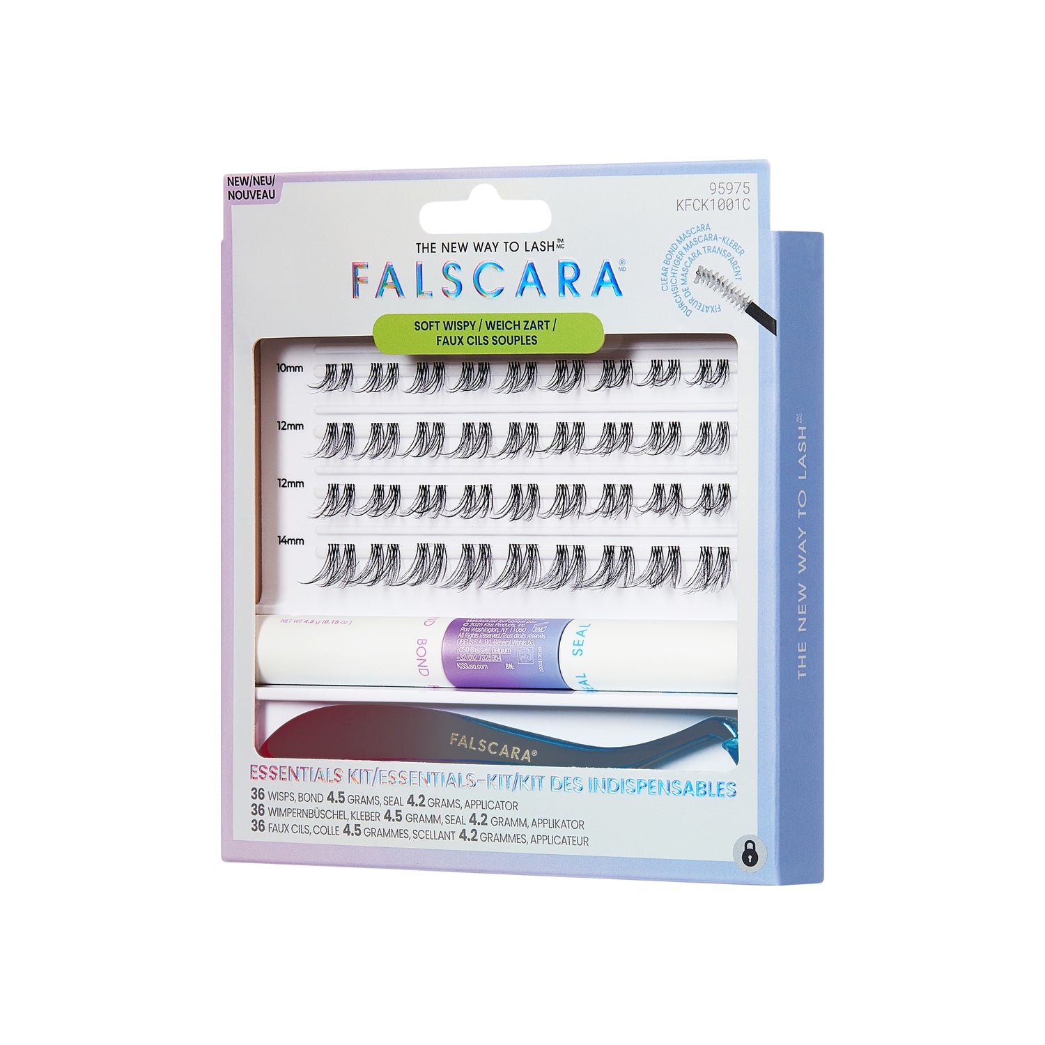 KISS FALSCARA Clear Band Wisps, Wimpernverlängerungs-Set, 36 Wisps