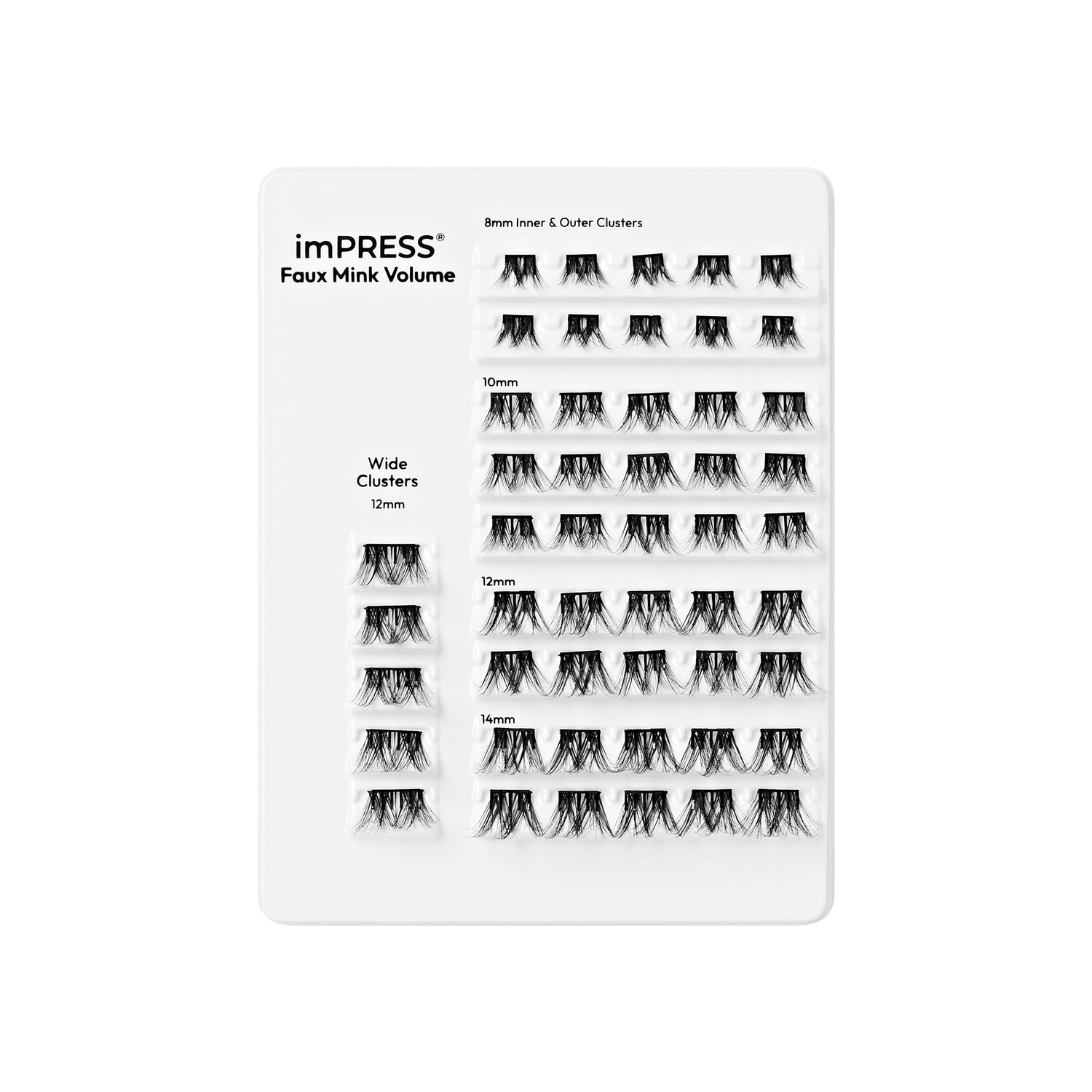 KISS imPRESS selbstklebende Wimpern Multipack, Faux Mink Volume, 50 selbstklebende Wimpern