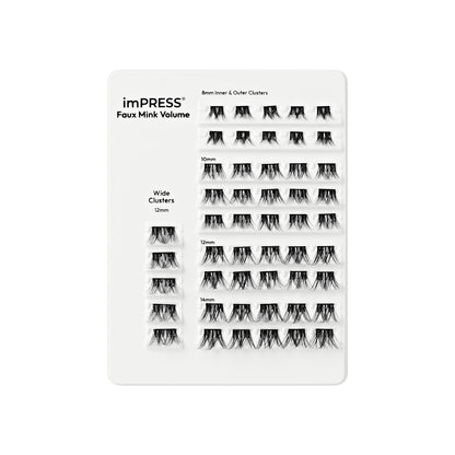 KISS imPRESS selbstklebende Wimpern Multipack, Faux Mink Volume, 50 selbstklebende Wimpern