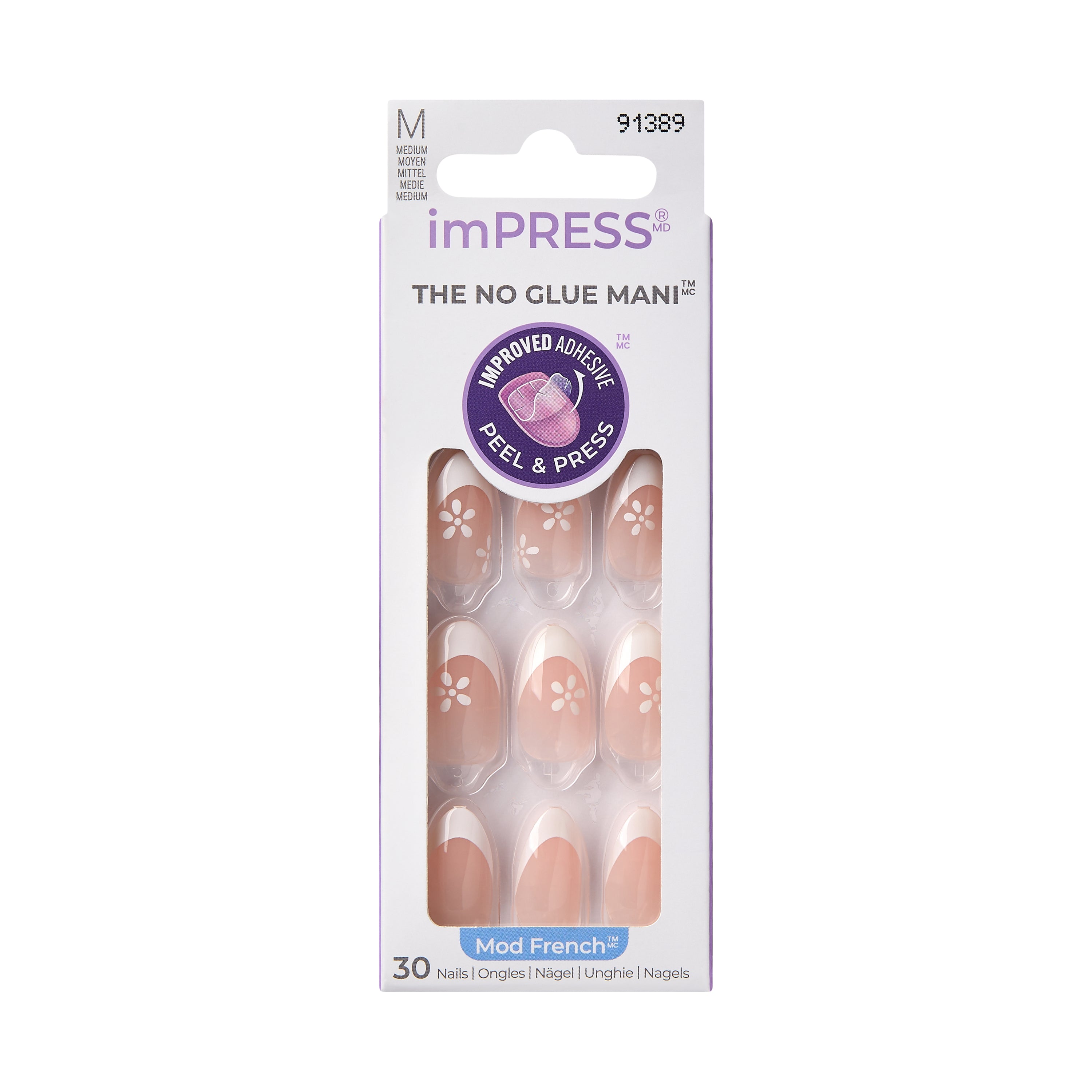 imPRESS Modern French Tip Press On Nails, &