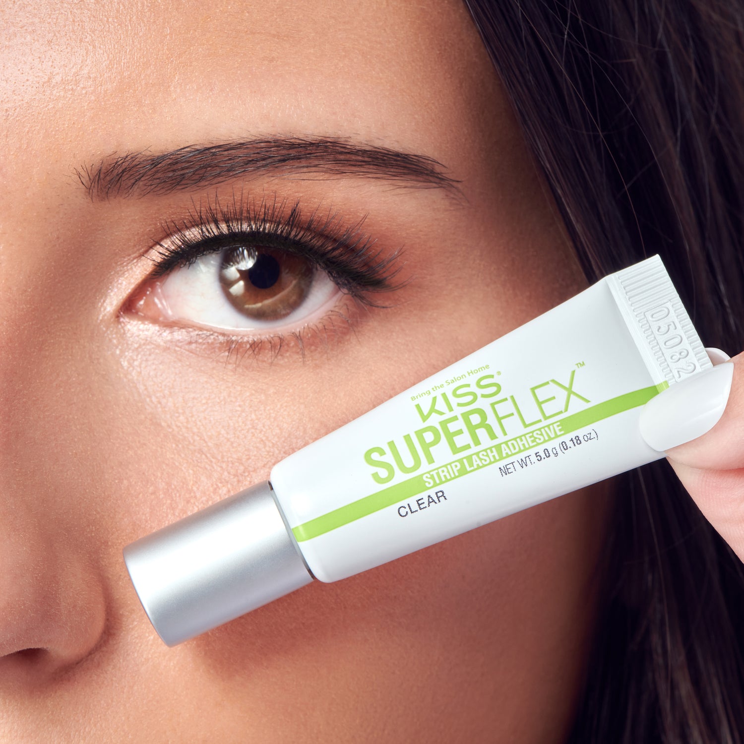 KISS SuperFlex Latex Strip Lash Adhesive, Brush On, Clear, 5g (0.18 oz.)