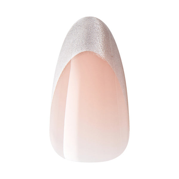 KISS Gel Fantasy Magnetic Press-On Nails, ‘North Coast’, Silver, Medium Almond, 31 Pieces