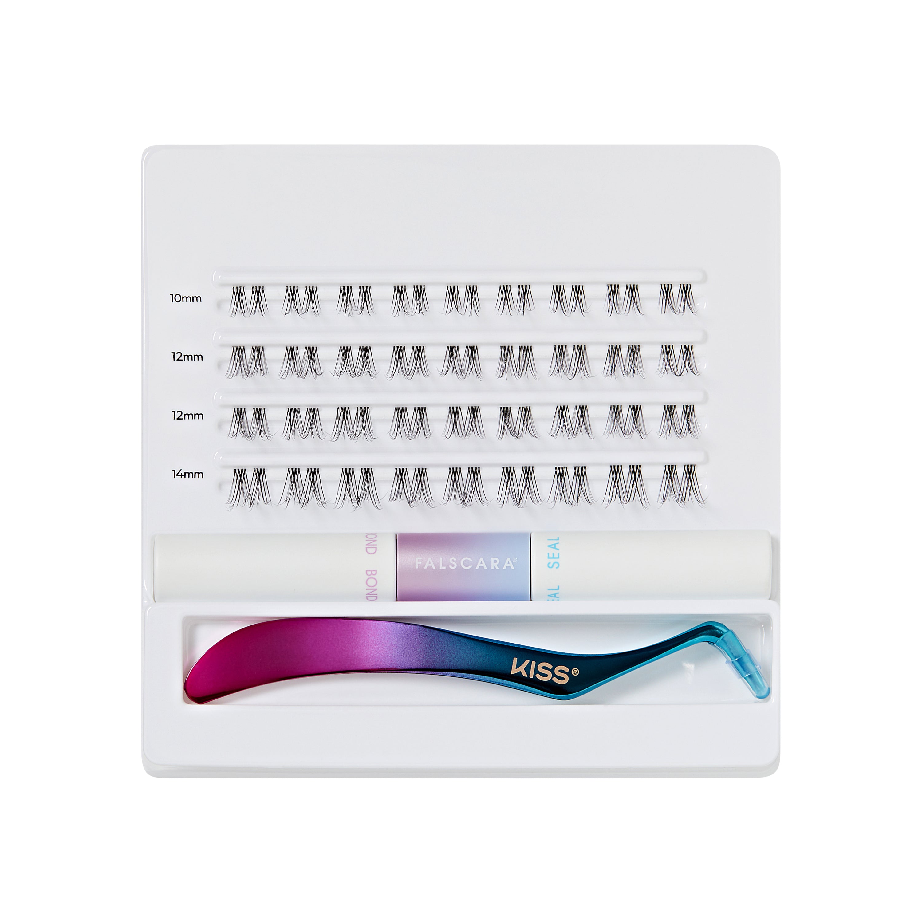 KISS FALSCARA Clear Band Wisps, Wimpernverlängerungs-Set, 36 Wisps