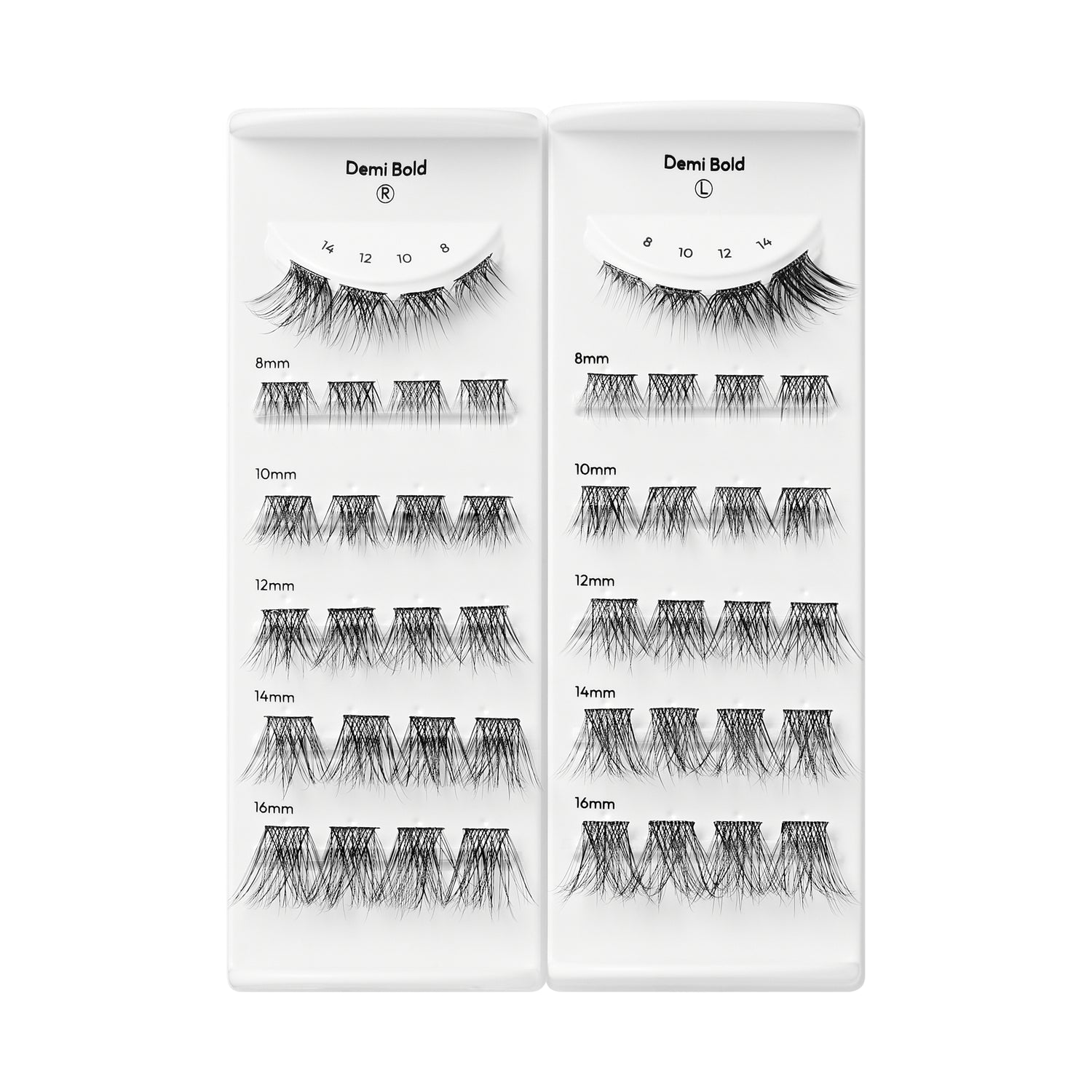 KISS imPRESS Pre-Glued Lash Clusters Kit, Demi Bold, 48 Self Adhesive Eyelashes