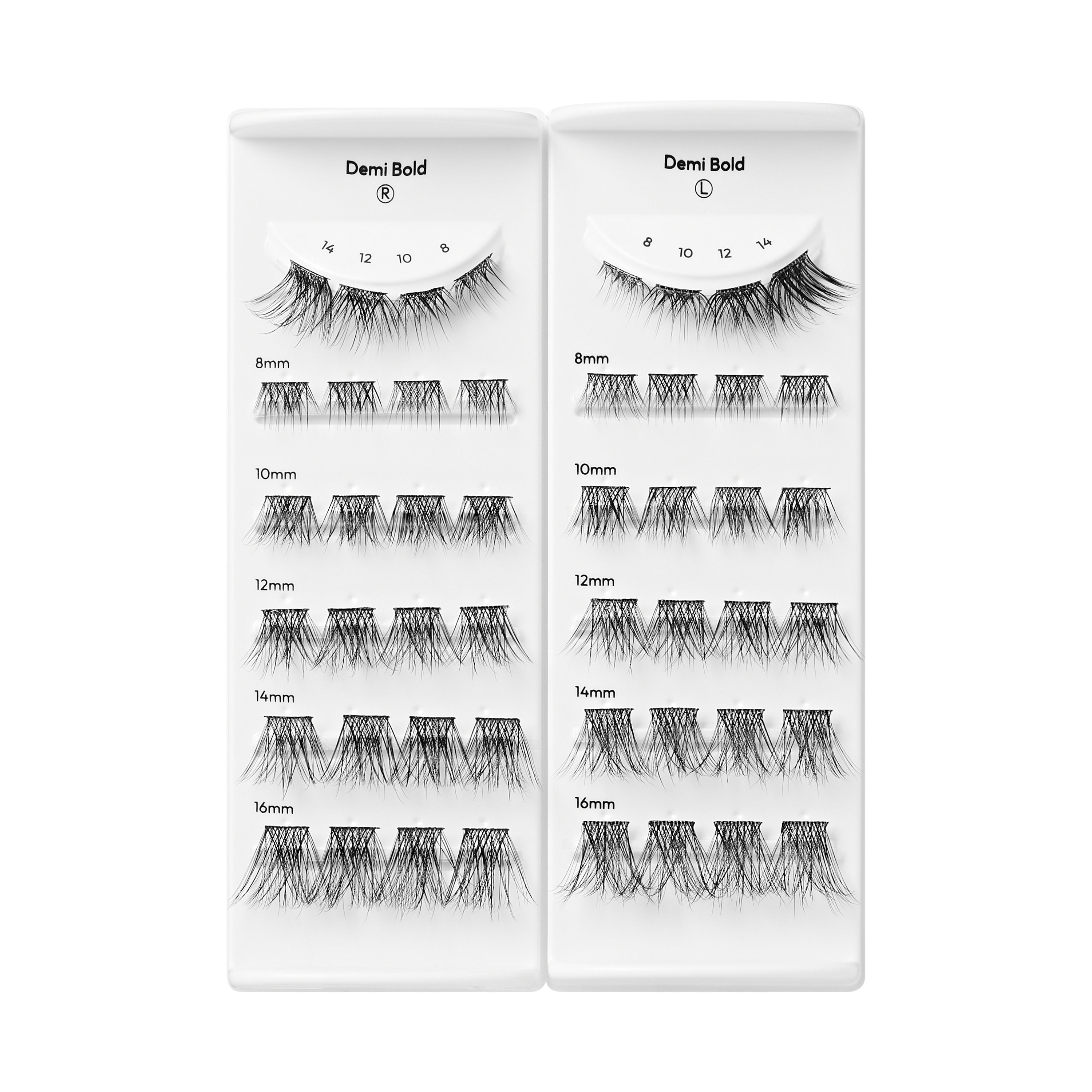 KISS imPRESS Pre-Glued Lash Clusters Kit, Demi Bold, 48 Self Adhesive Eyelashes