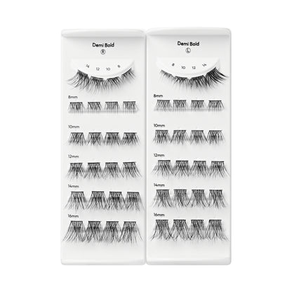 KISS imPRESS Pre-Glued Lash Clusters Kit, Demi Bold, 48 Self Adhesive Eyelashes