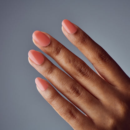KISS Bare but Better  TruNude Press On Nails, Solid Orange, Short Oval, 28 Ct.
