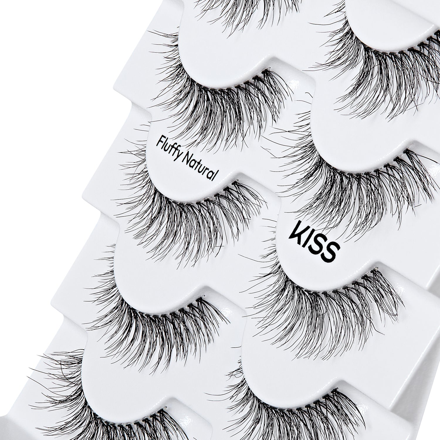 KISS So Natural False Eyelashes, ‘Fluffy Natural’, 10mm-12mm, Medium Volume, 5 Pairs
