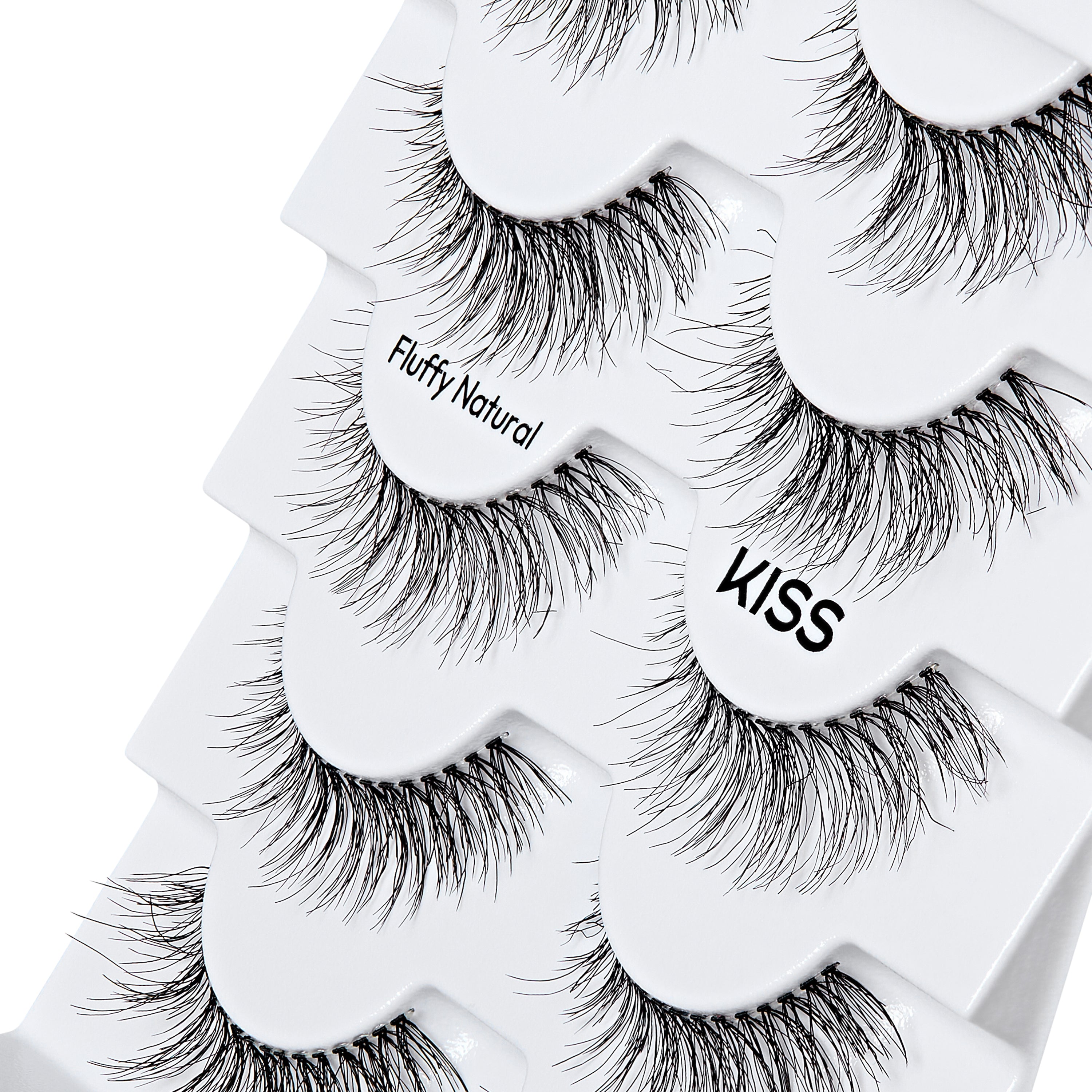 KISS So Natural False Eyelashes, ‘Fluffy Natural’, 10mm-12mm, Medium Volume, 5 Pairs