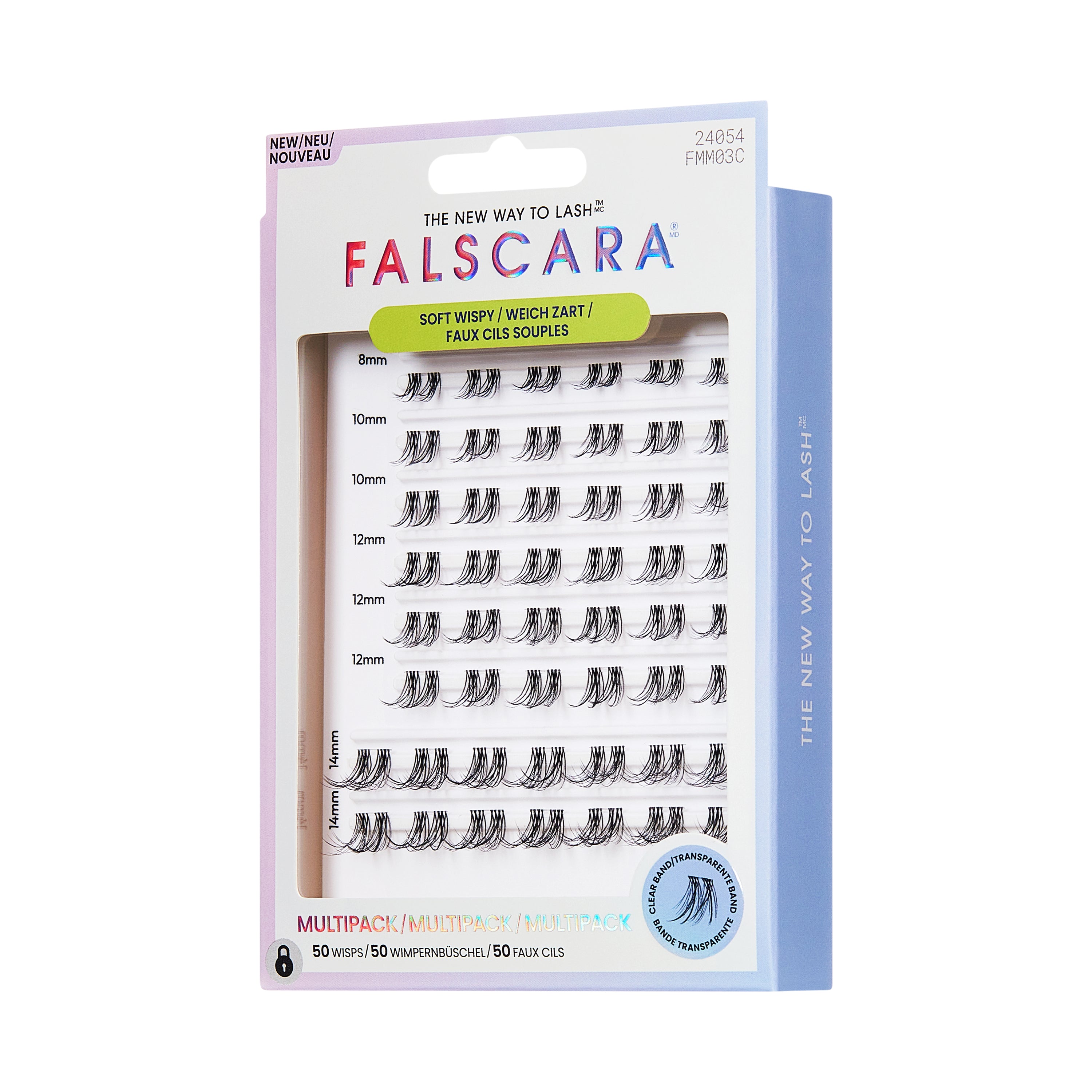KISS FALSCARA Multipack False Eyelashes Lash Extensions, Soft Wispy, 50 Lash Clusters