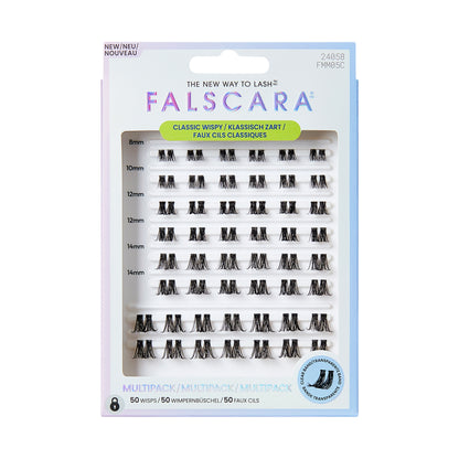 KISS FALSCARA Multipack False Eyelashes Lash Extensions, Classic Wispy, 50 Lash Clusters
