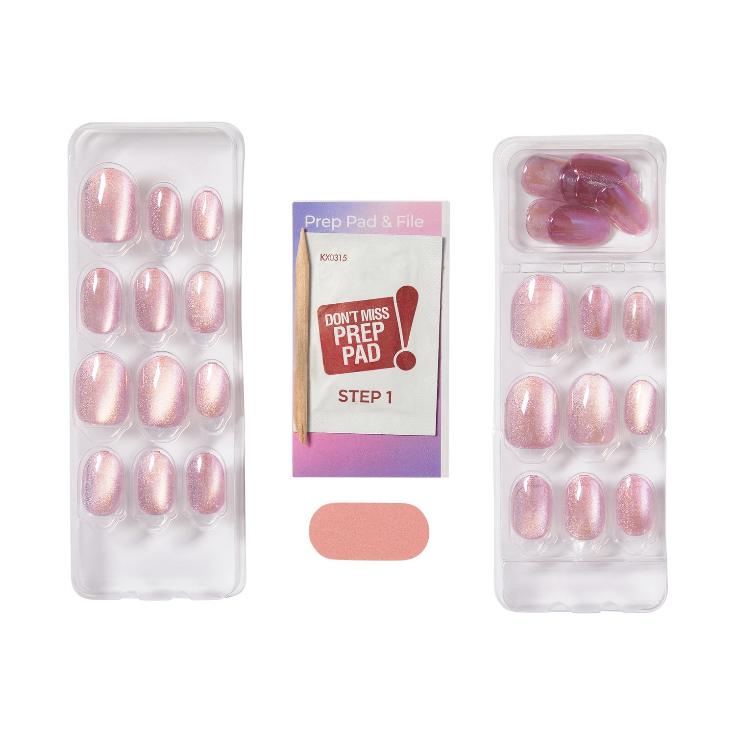 KISS colorFX by imPRESS Press On Nails , ‘Starry’, Pink, Short Oval, 30 Count