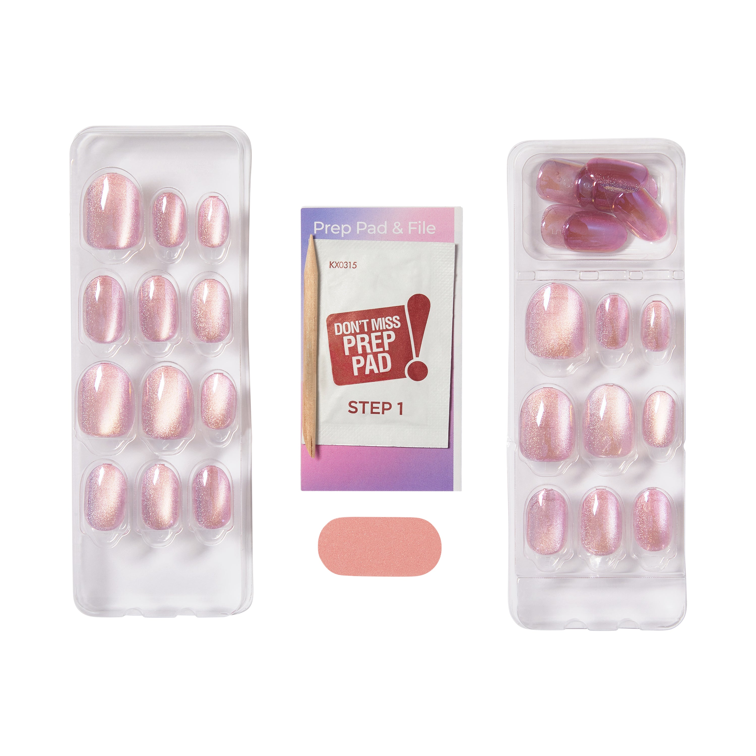 KISS colorFX by imPRESS Press On Nails , ‘Starry’, Pink, Short Oval, 30 Count