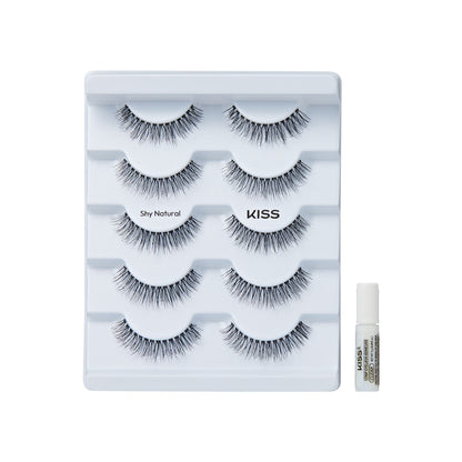 KISS So Natural False Eyelashes, ‘Shy Natural’, 8mm-10mm, Natural Volume, 5 Pairs