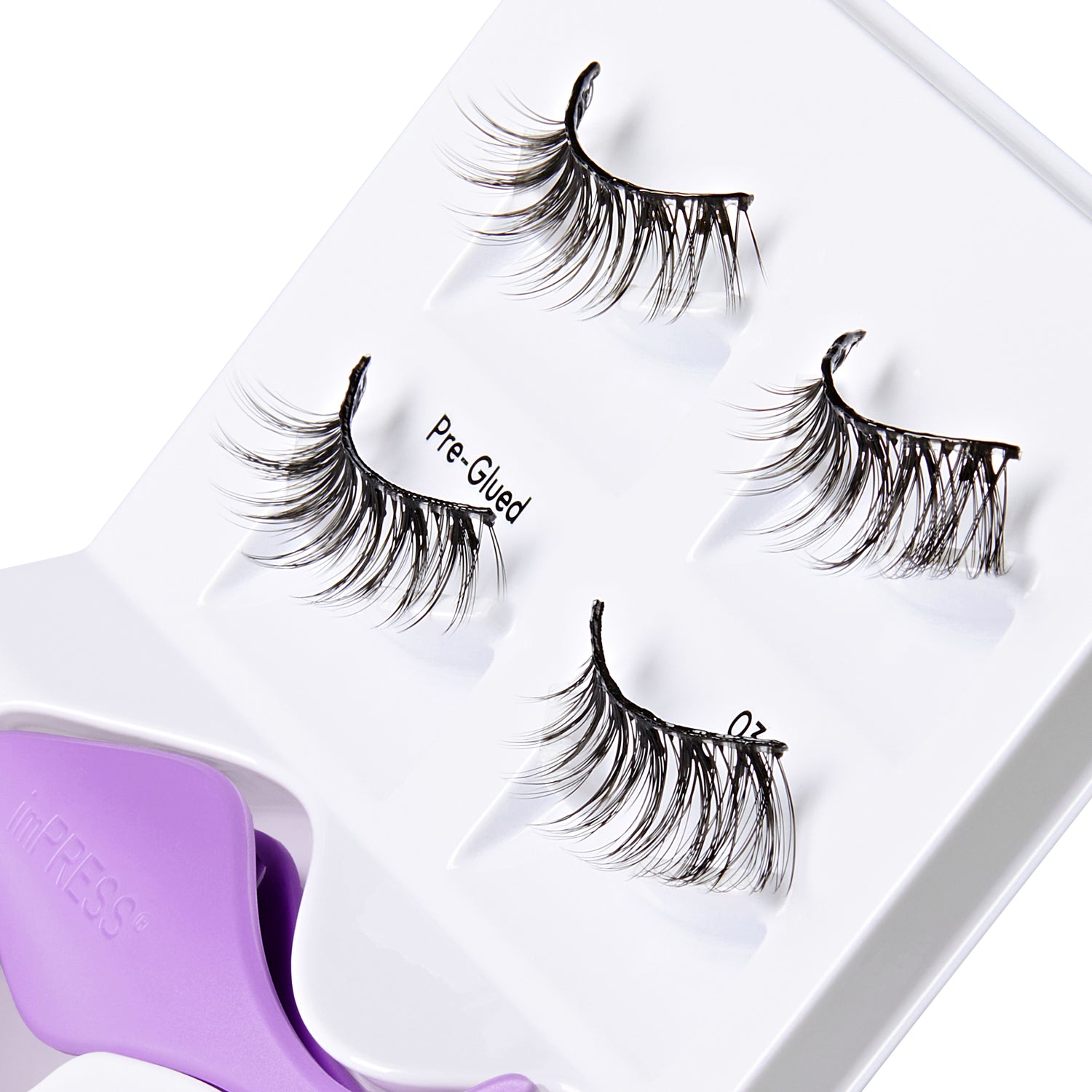 KISS imPRESS Pre-Glued Strip Lashes Kit, Classic Wispy, 2 Pair Self Adhesive Eyelashes