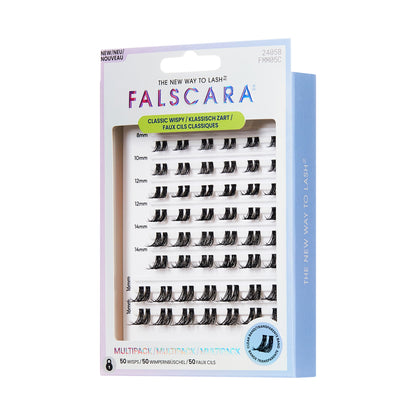 KISS FALSCARA Multipack False Eyelashes Lash Extensions, Classic Wispy, 50 Lash Clusters