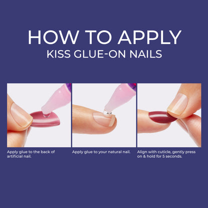 Kiss Gel Fantasy Magnetic Press On Nails Almond, Solid  Red, Medium, 28 Count