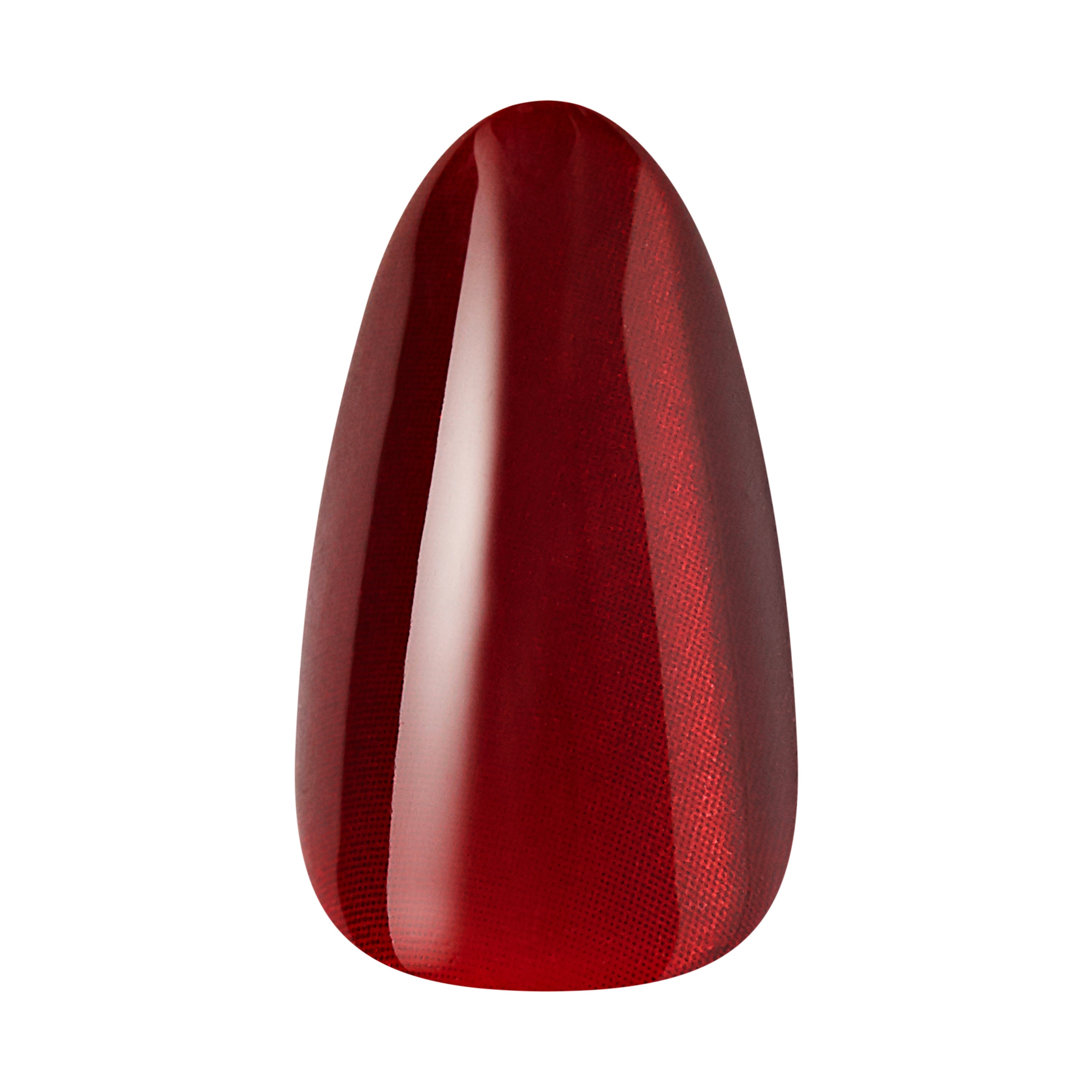 Kiss Gel Fantasy Magnetic Press On Nails Almond, Solid  Red, Medium, 28 Count