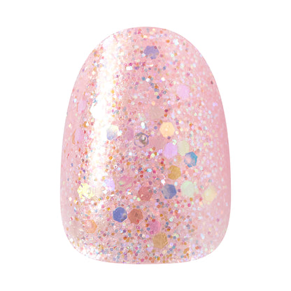 KISS x Marina Hoermanseder Press On Nails, ‘Leather’, Pink, Short Round, 28 Count