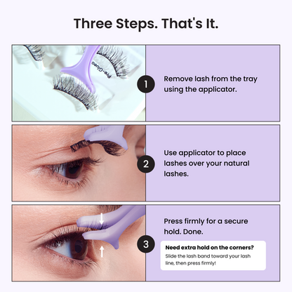 KISS imPRESS Pre-Glued Strip Lashes Kit, Classic Wispy, 2 Pair Self Adhesive Eyelashes