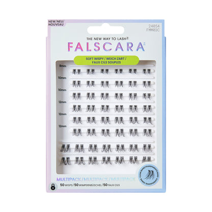KISS FALSCARA Multipack False Eyelashes Lash Extensions, Soft Wispy, 50 Lash Clusters