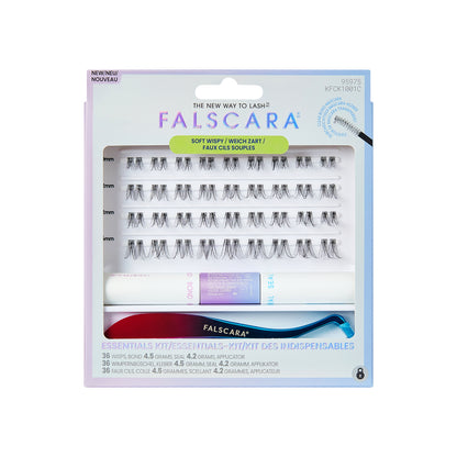 KISS FALSCARA Clear Band Wisps, Wimpernverlängerungs-Set, 36 Wisps