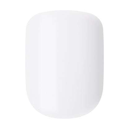 imPRESS Color Press On Nails, No Glue Needed, White, Short Squoval, 30 Ct.