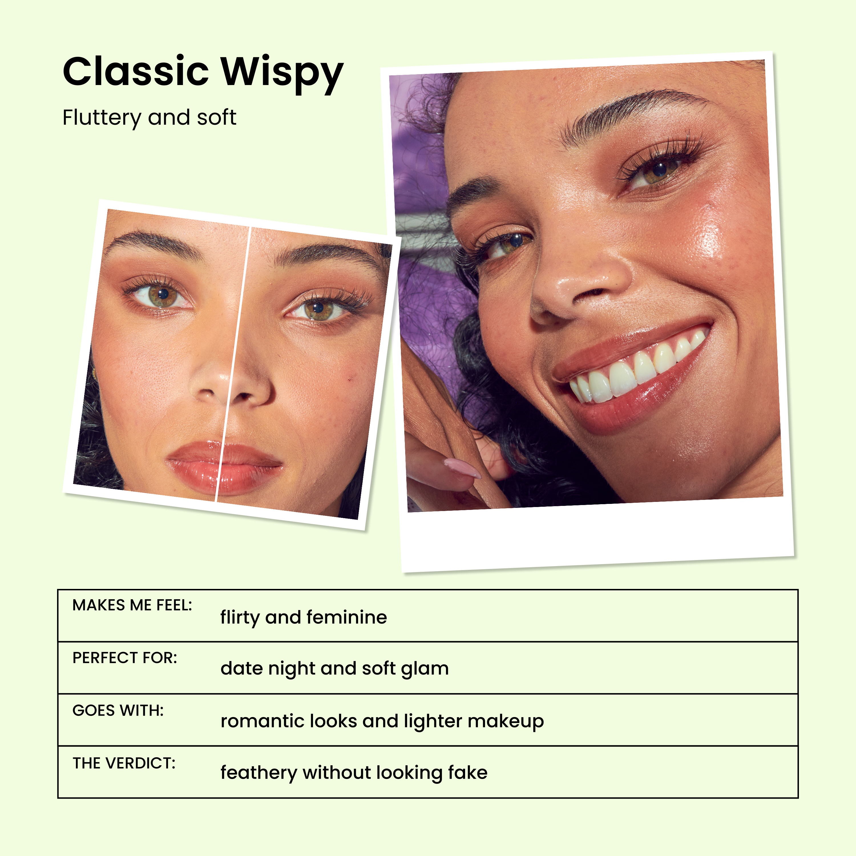 KISS imPRESS Pre-Glued Strip Lashes Kit, Classic Wispy, 2 Pair Self Adhesive Eyelashes