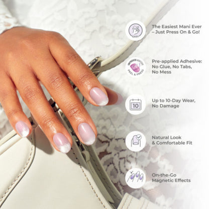KISS colorFX by imPRESS Press On Nails , ‘Starry’, Pink, Short Oval, 30 Count