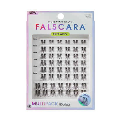 KISS FALSCARA Multipack False Eyelashes Lash Extensions, Soft Wispy, 50 Lash Clusters (Copy)