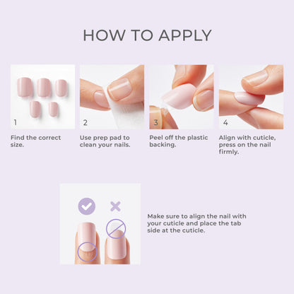 imPRESS Color Press On Nails, No Glue Needed, White, Short Squoval, 30 Ct.