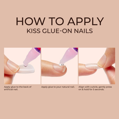 KISS Premium Classy Press On Nails, Pink &amp; White, Medium Length, Almond Shape, 30 Ct.
