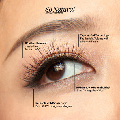 KISS So Natural False Eyelashes, ‘Fluffy Natural’, 10mm-12mm, Medium Volume, 5 Pairs