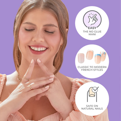 imPRESS Modern French Tip Press On Nails, &