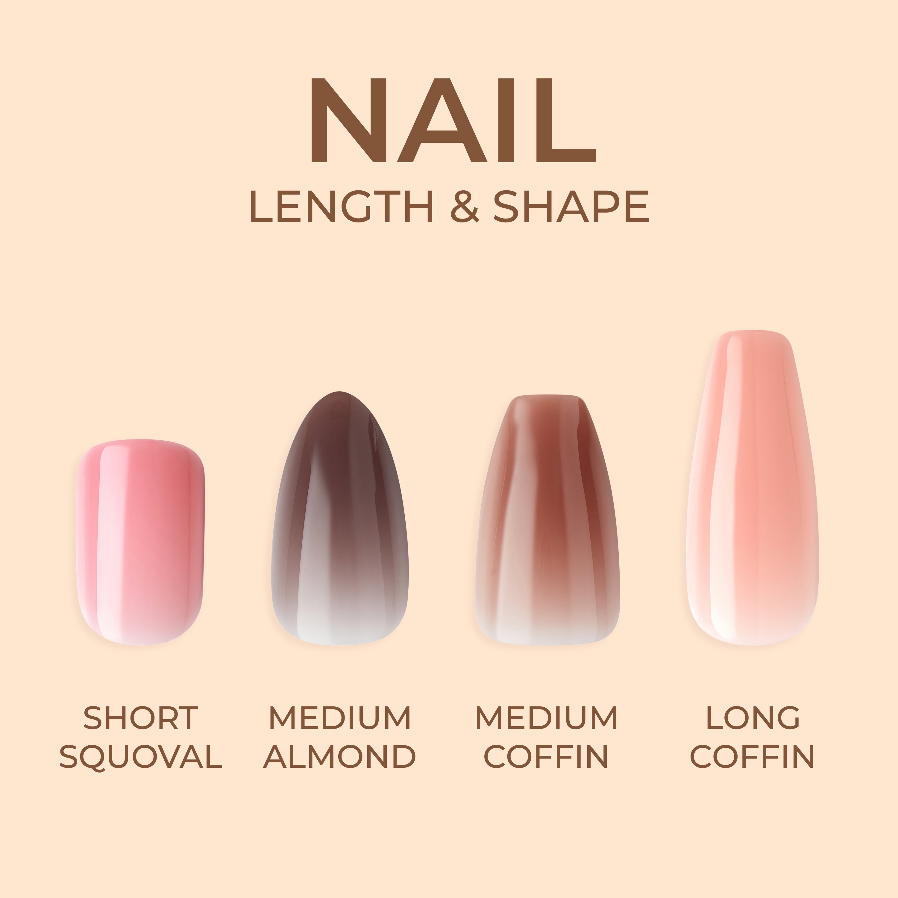 KISS Bare but Better  TruNude Press On Nails, Solid Orange, Short Oval, 28 Ct.