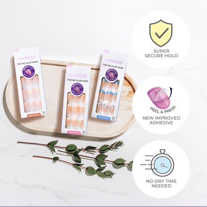 imPRESS Modern French Tip Press On Nails, &