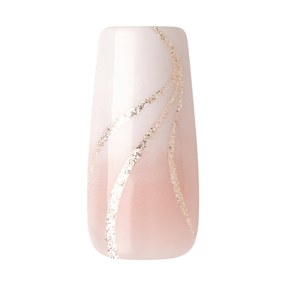 KISS Premium Classy Press On Nails, White French Tips, Long, Square Shape, 30 Ct.